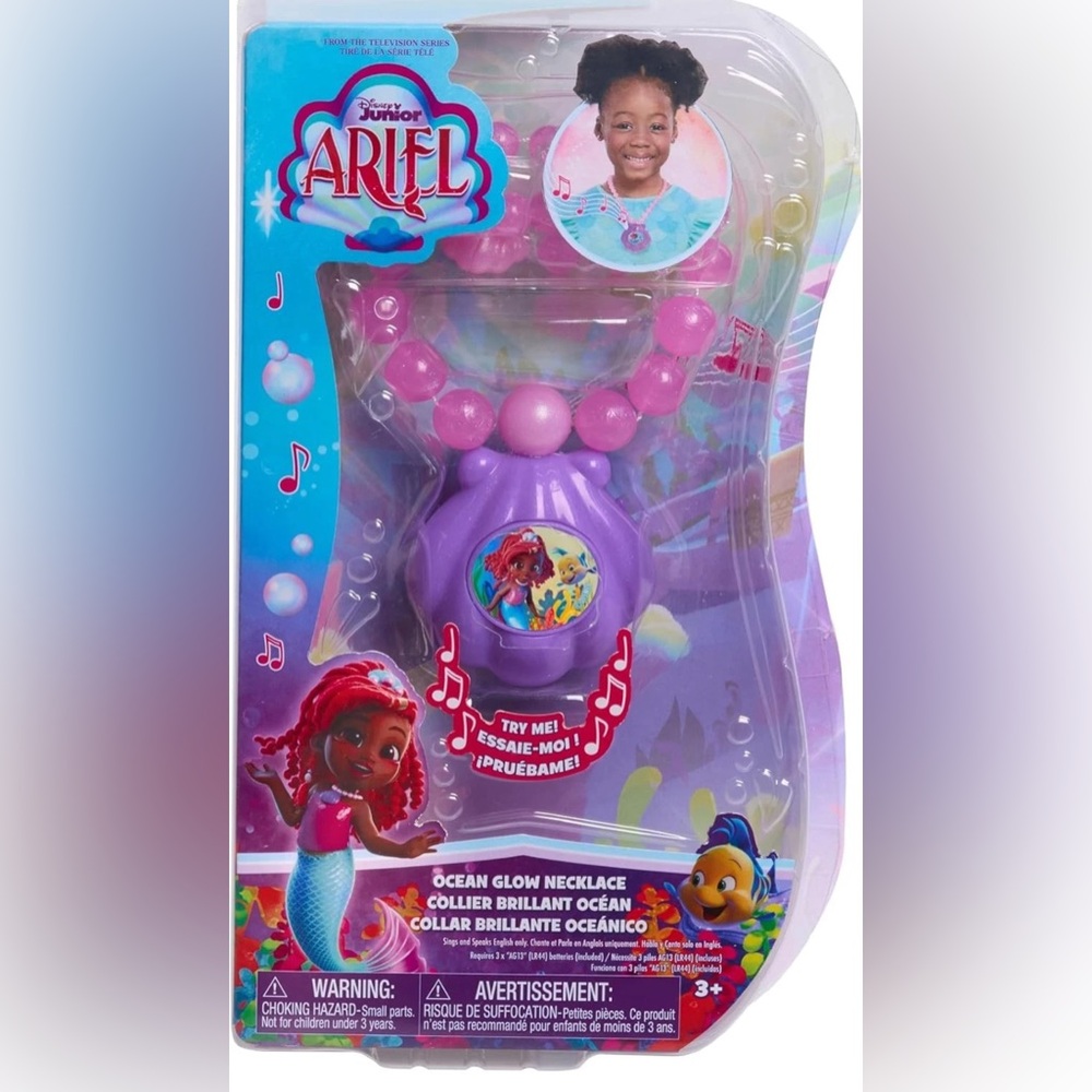 Disney JR Ariel Ocean Glow Necklace for Kids NEW